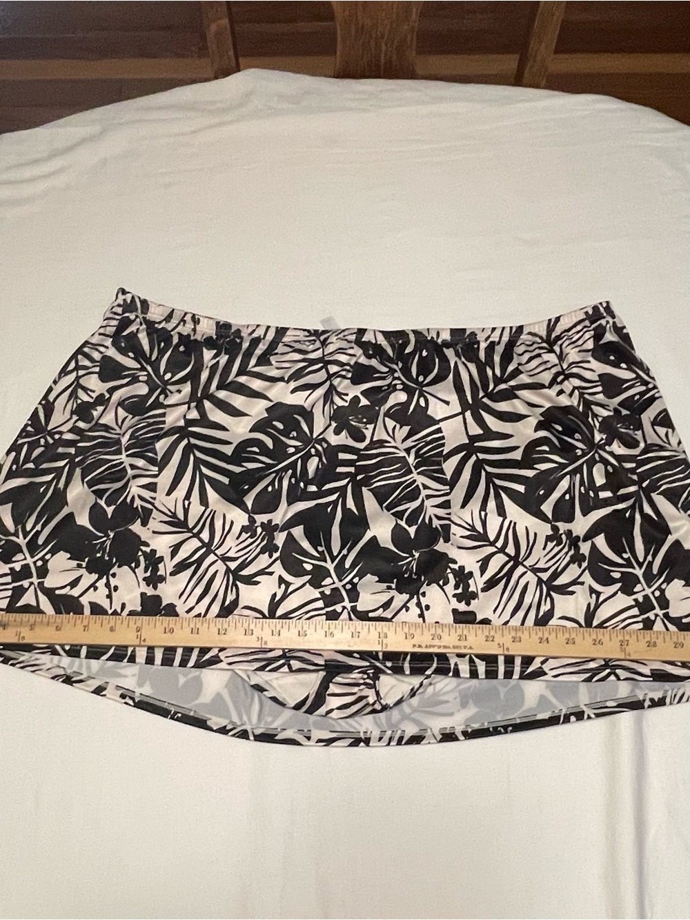 Black & Cream Tropical Print Women's Swim Suit - Picture 6 of 10
